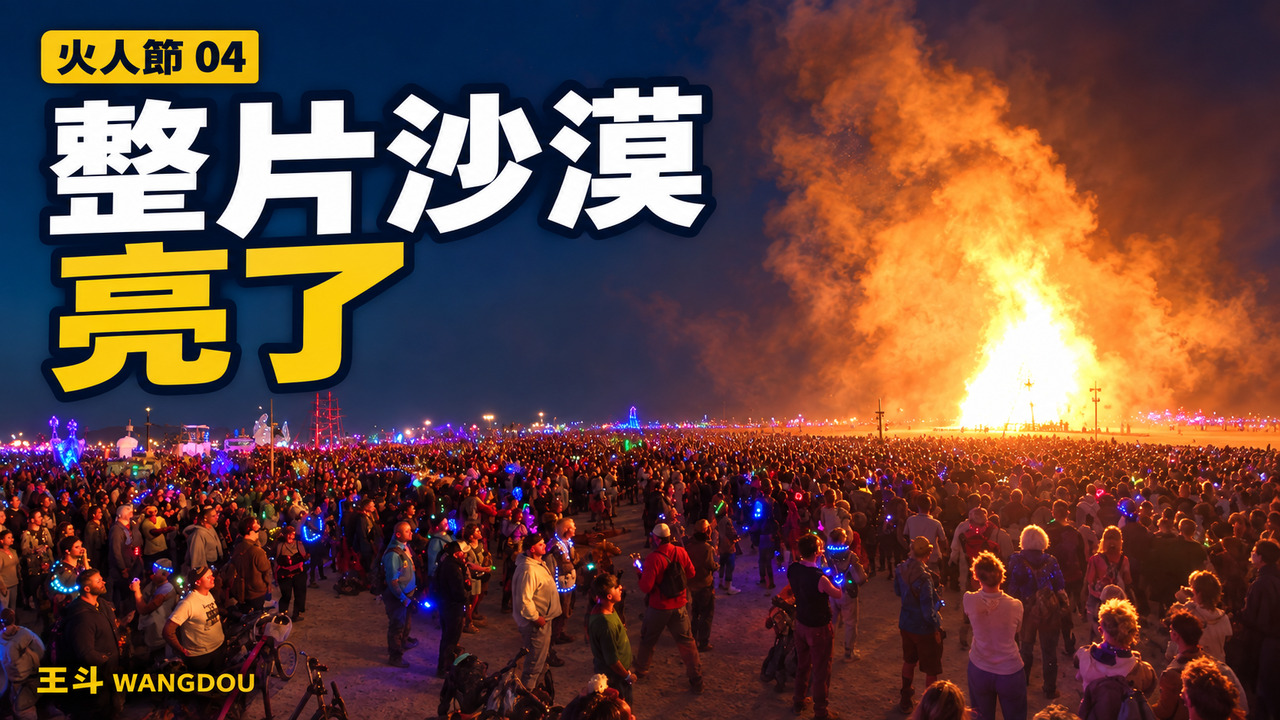 整片沙漠亮了